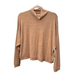 Lucky Brand XS Mock Neck Lightweight Sweater Pink Neutral Pullover NWT